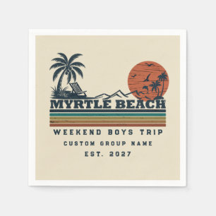 Personalized Myrtle Beach Weekend Bachelor Party Napkin