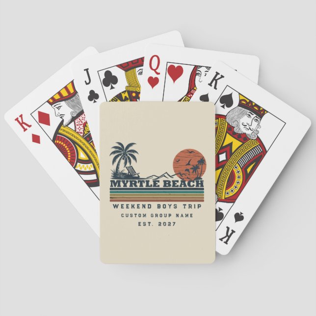 Personalized Myrtle Beach Weekend Bachelor Party Playing Cards (Back)
