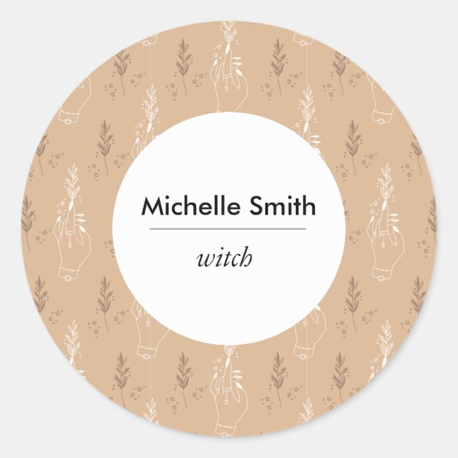 Personalized Mystic Bohemian Classic Round Sticker (Front)