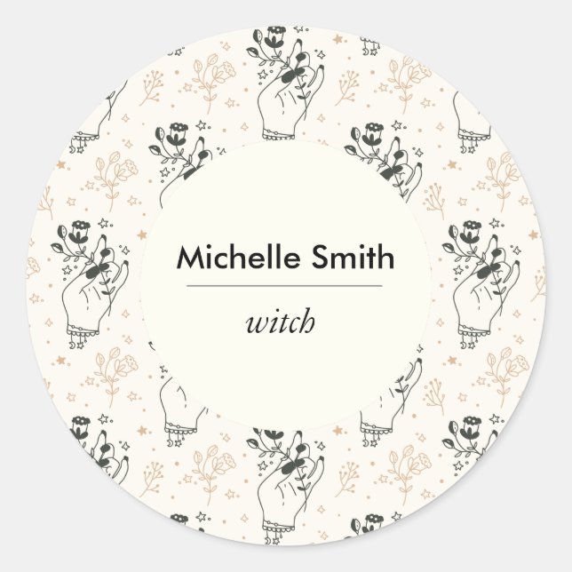 Personalized Mystic Bohemian Classic Round Sticker (Front)