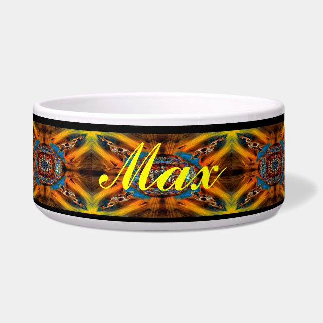 Personalized Mystic Fractal Pet Bowl (Front)