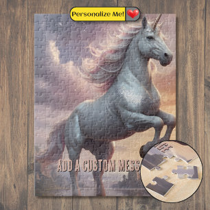 Personalized Mystic White Unicorn Jigsaw Puzzle