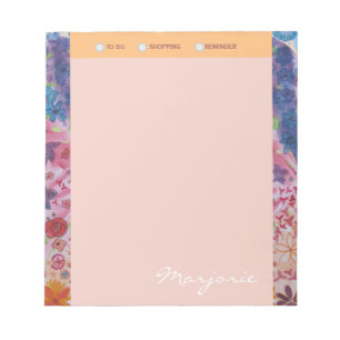 Personalized Mystical Flower Shopping List Notepad