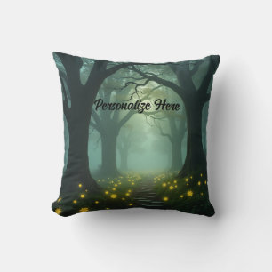 Personalized Mystical Forrest Walk Throw Pillow
