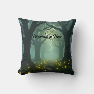Personalized Mystical Forrest Walk Throw Pillow