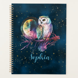 Personalized Mystical Owl Moonlit Night Sky Planner