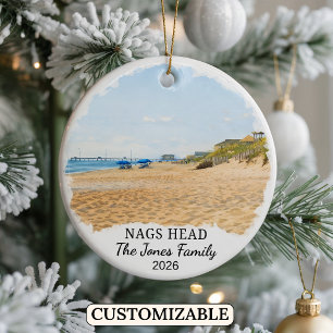 Personalized Nags Head Ornament, North Carolina Ceramic Ornament