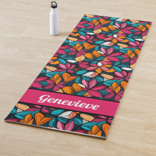 Personalized Namaste Fantastic Floral Pattern Yoga Mat