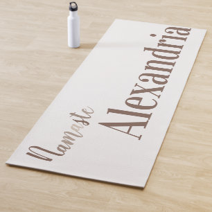 Personalized Namaste Script Typography Yoga Mat