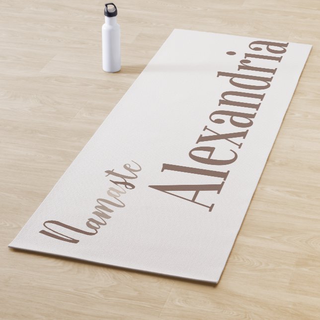 Personalized Namaste Script Typography Yoga Mat (In Situ)