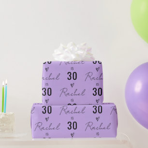 Personalized Name 10th 15th 20th 30 Birthday Gift Wrapping Paper