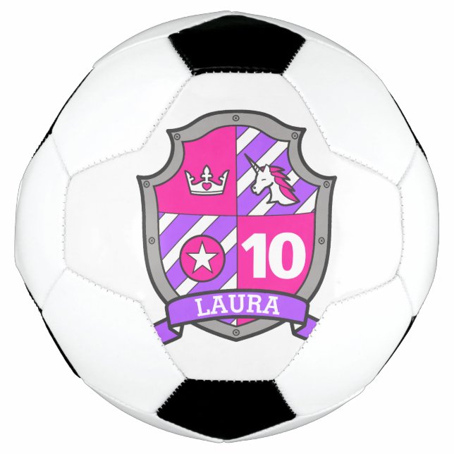 Personalized name 10th birthday girls soccer ball (Front)