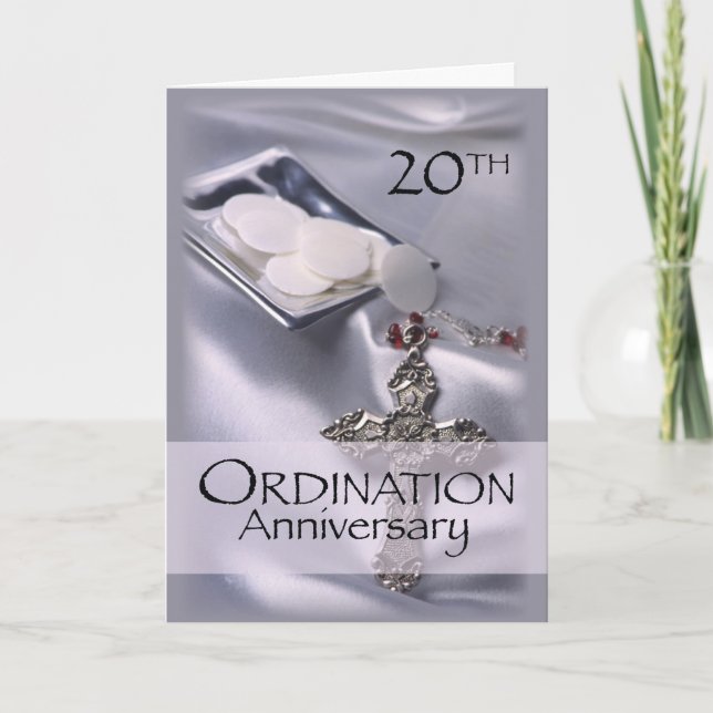Personalized Name 20th Ordination Anniversary Card (Front)