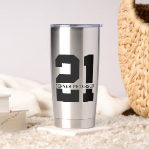 Personalized Name 21st Birthday Modern  Insulated Tumbler