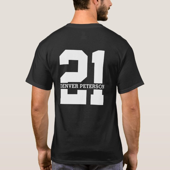 Personalized Name 21st Birthday Modern  T-Shirt (Back)
