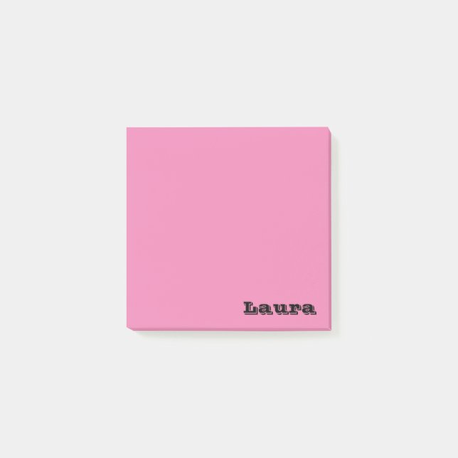 Personalized Name 3" x 3" Pink Post-it Notes (Front)