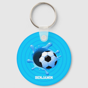Personalized Name 3D Soccer Ball Keychain