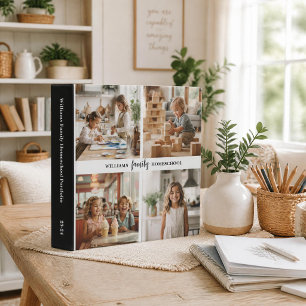 Personalized Name 4 Photo Minimalist Homeschool Binder