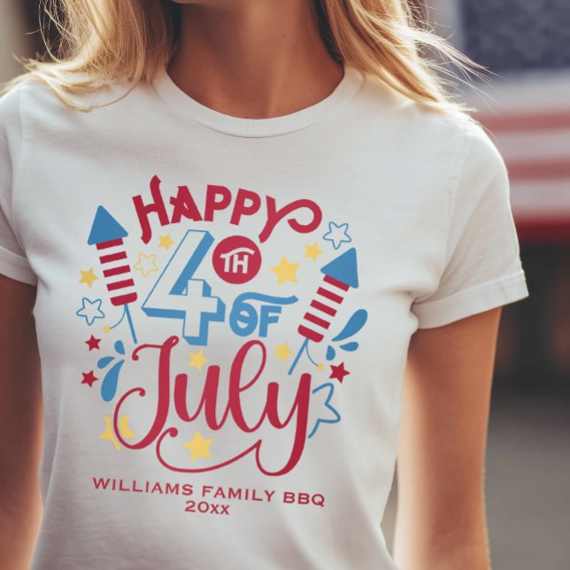 Personalized Name 4th of July T-Shirt (Personalized 4th of July BBQ Tshirt)