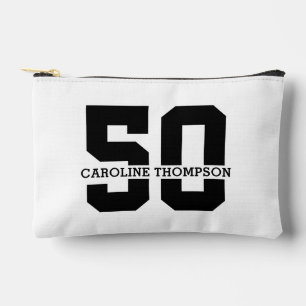 Personalized Name 50th Birthday Modern  Accessory Pouch