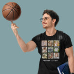 Personalized Name 9 Photo Collage T-Shirt<br><div class="desc">Your personalized t-shirt features 9 photos and a text template in a modern san-serif font - a perfect top for any occasion - from birthdays and anniversaries,  to christmas and memorials.</div>