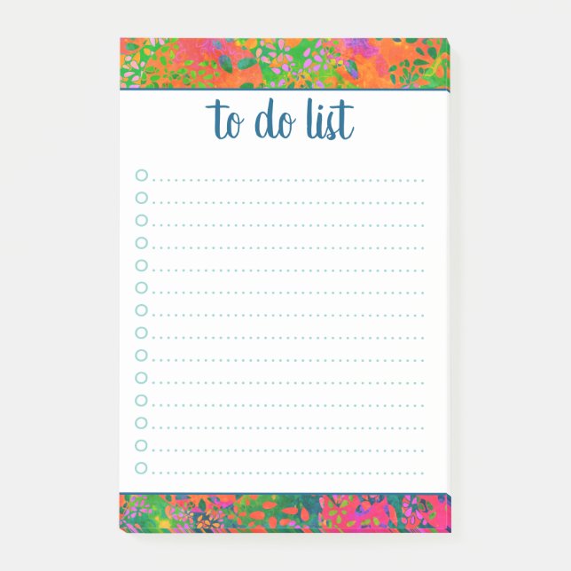 Personalized Name Abstract Colourful To Do List Post-it Notes (Front)