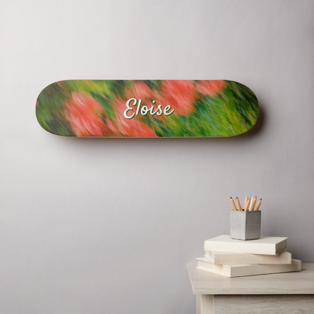 Personalized name, abstract Floral  Skateboard (Wall Art (Horz))
