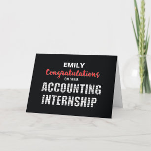 Personalized Name Accounting Internship Congratula Card