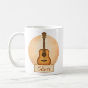 Personalized Name Acoustic Guitar For Music Lovers Coffee Mug