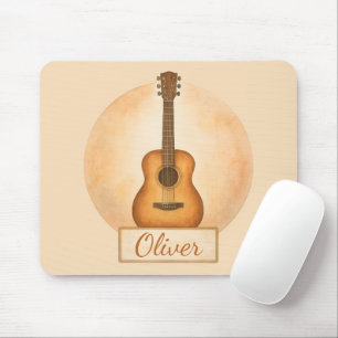Personalized Name Acoustic Guitar For Music Lovers Mouse Pad
