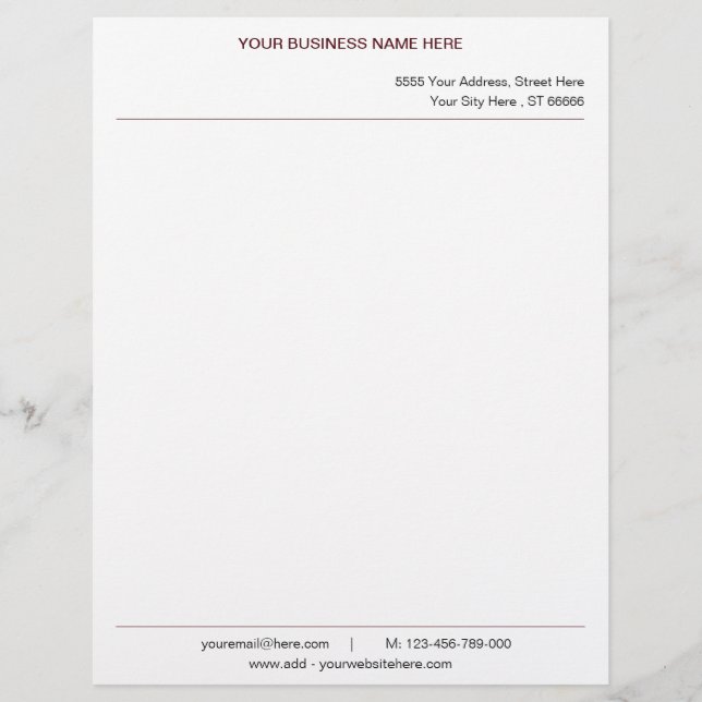 Personalized Name Address Info Colours Letterhead (Front)