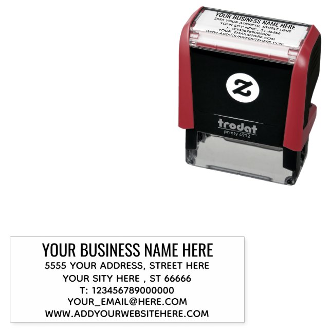 Personalized Name Address Info Text Modern Stamp (In Situ)