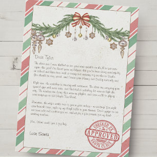 Personalized name & address Letter from santa Holiday Card