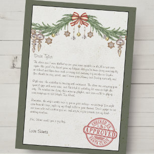 Personalized name & address Letter from santa Holiday Card