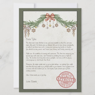 Personalized name & address Letter from santa Holiday Card