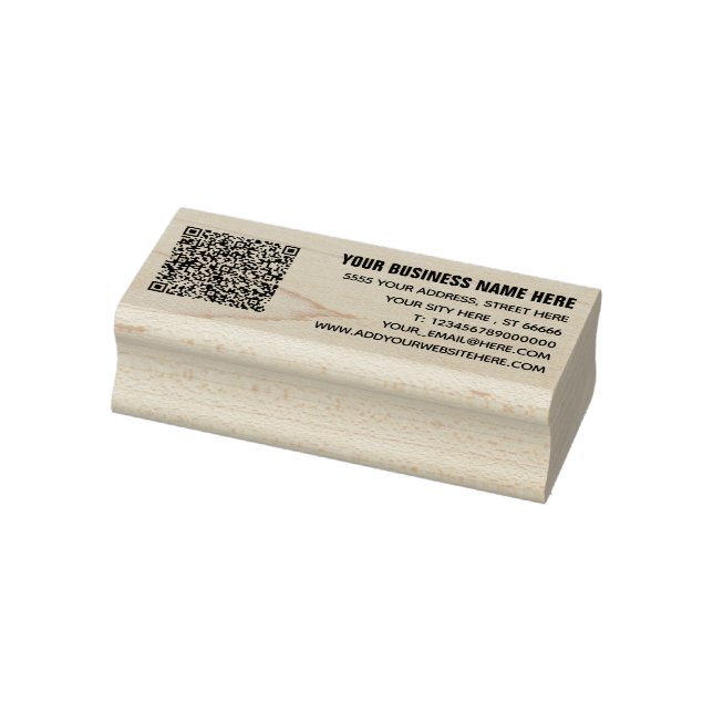 Personalized Name Address QR Code Rubber Stamp (Stamp)