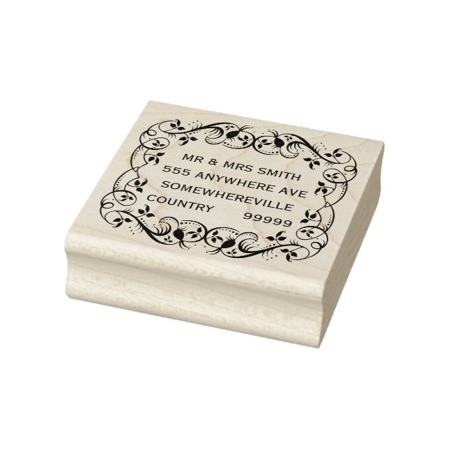 Personalized Name Address Rubber Wood Block Stamp (Stamp)