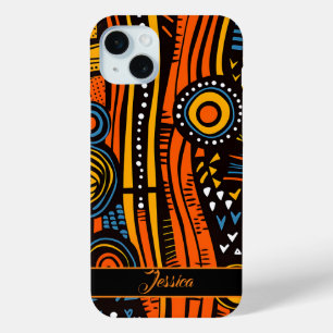 Personalized Name African Print iPhone 15 Mini Case