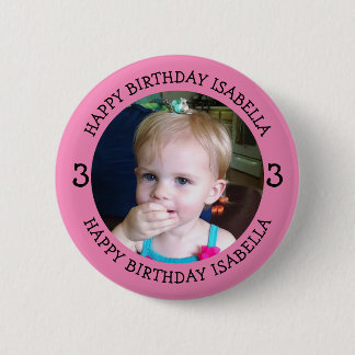 Personalized Name, Age and Photo Birthday 2 Inch Round Button