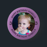 Personalized Name, Age and Photo Birthday   2 Inch Round Button<br><div class="desc">Happy Birthday to you,  add name and photo to this personalized birthday boy or girl button.</div>