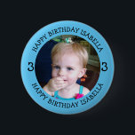 Personalized Name, Age and Photo Birthday    2 Inch Round Button<br><div class="desc">Happy Birthday to you,  add name and photo to this personalized birthday boy or girl button.</div>