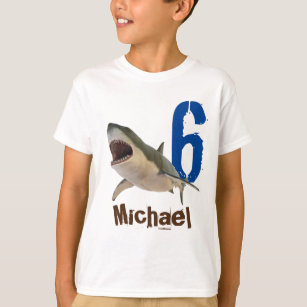 Personalized name Age Great White Shark T-Shirt