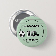 Personalized Name & Age Soccer Football Pin Badge