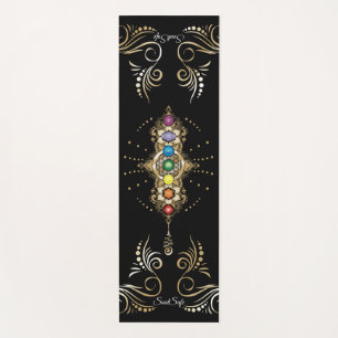 Personalized name Aligned Gold Chakra Yoga Mat