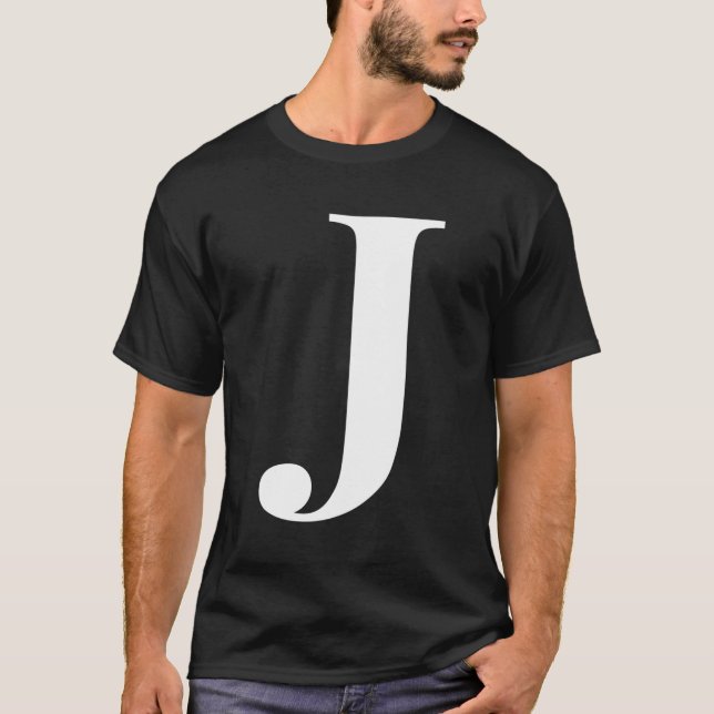 Personalized Name Alphabet Initial Letter J T-Shirt (Front)