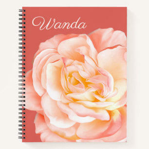 Personalized Name and a Rose Notebook