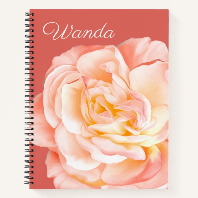 Personalized Name and a Rose Notebook (Front)