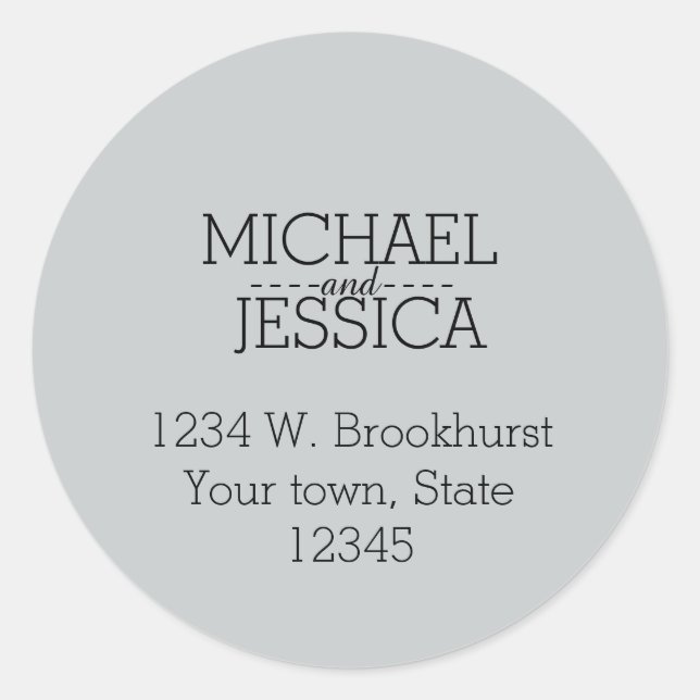 Personalized  name and address classic round sticker (Front)