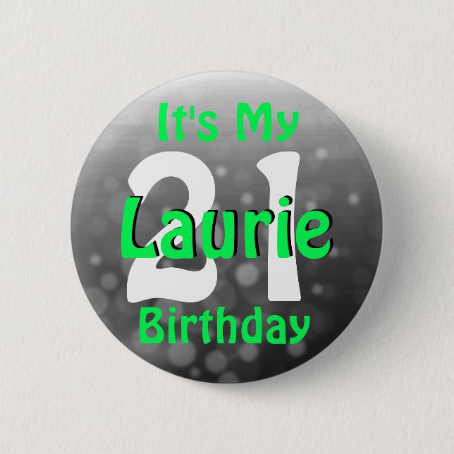 Personalized Name and Age Birthday Button (Front)