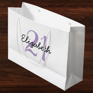 Personalized Name and Age Birthday Large Gift Bag
